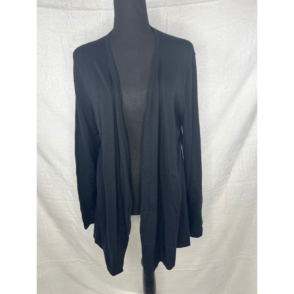 Lilly Pulitzer Womens XL Black Open‎ Front Cardigan Sweater Knitwear